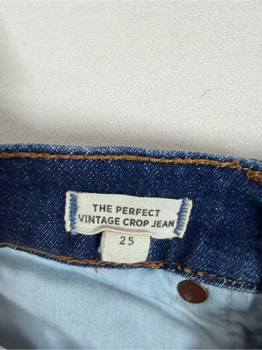 Madewell Womens The Perfect Vintage Crop Jean Blue Size 25 Distressed High Rise - Picture 4 of 9